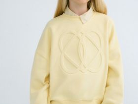 Свитшот с объёмным принтом для девочек, Желтый