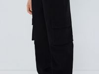Брюки с карго-карманами для девочек, Черный