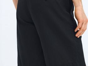 Шорты изо льна и хлопка, Черный