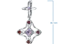 Серьги из серебра с аметистами и гранатами э0649сг10250365