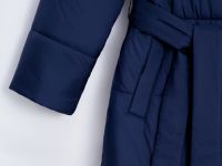 Стеганое утепленное пальто с поясом