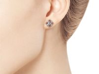 Пусеты из серебра с гранатами э0606пс06160700