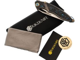Складной нож Rike RK1902, сталь M390, рукоять титан/карбон, синий, премиальный флиппер