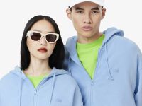 Толстовка Lacoste свободного кроя унисекс с эффектом стирки