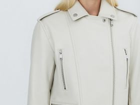 Куртка-косуха из искусственной кожи, Бежевый