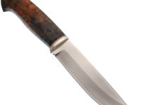 Нож Тигр, сталь PGK , рукоять мельхиор, стабилизированная карельская береза
