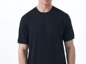 Футболка из фактурной ткани, Черный