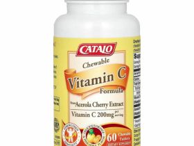 Catalo Naturals, Жевательный витамин C, апельсин и ананас, 100 мг, 60 жевательных таблеток