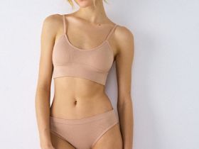Базовый топ с вкладышами, Бежевый