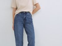 Джинсы Mom с высокой посадкой, Синий