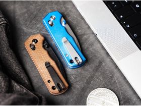 Складной нож Boker Rockstub Brown Micarta, сталь 440B Black Stonewash, рукоять микарта