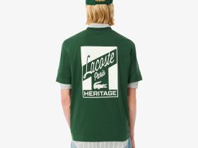 Мужская хлопковая футболка Lacoste классического кроя