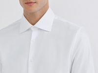 Рубашка из структурной ткани, Белый