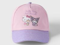 Сиреневая бейсболка с принтом Hello Kitty и Kuromi для девочки Глория Джинс