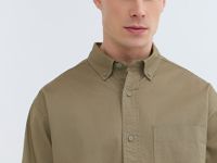 Рубашка из твила с карманом, Бежевый