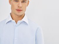 Рубашка с контрастным воротником, Белый