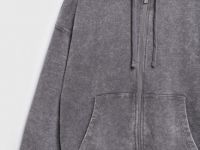 Толстовка на молнии с эффектом стирки, Серый