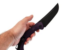 Нож Узбекский складной, сталь N690, рукоять G10 фиолетовый