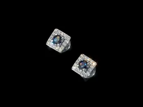 Пусеты из белого золота с сапфирами э4758пс11171600