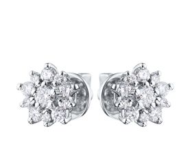 Пусеты из белого золота с бриллиантами э4701пс10177200