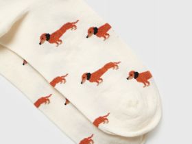 Носки с жаккардовым рисунком, Бежевый