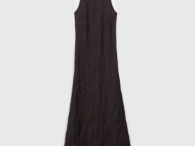 Платье из жатого сатина, Коричневый