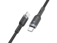 Кабель Hoco U117 Grand (Type-C) на (Type-C) 3A/60W 120см тканевая оплетка (черный)