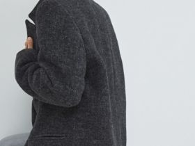 Пальто-пиджак из шерсти, Серый