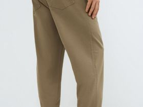 Брюки с эластичным поясом, Бежевый