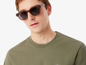 Мужская хлопковая футболка Lacoste стандартного кроя