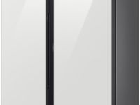 Холодильник Samsung Side-by-Side с автоматически открывающимися дверьми, 646 л Белое стекло