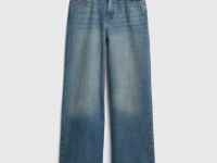 Широкие джинсы с высокой посадкой, Синий