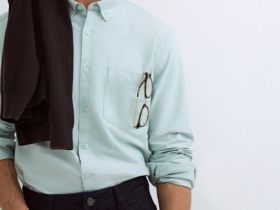 Рубашка из ткани оксфорд, Зеленый