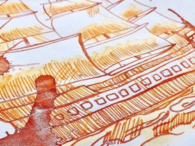 Чернила в банке Herbin Prestige 1798, 50 мл, Vert Atlantide Зеленый с серебряными и золотыми блестка