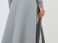 Юбка миди А-силуэта, Серый