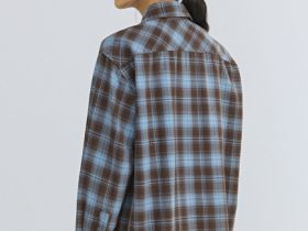 Рубашка в клетку из хлопка, Коричневый