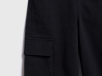 Брюки с карго-карманами для девочек, Черный