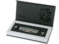 Нож складной LionSteel ROK G, сталь Bhler M390 Satin Finish, рукоять титан, серый цвет