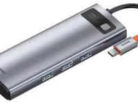 Адаптер Baseus 9 в 1 Starjoy Type-C HUB на HDMI*2/USB 3.0*2/USB 2.0/PD/SD/TF/RJ45 (BS-OH047) (Space Gray)