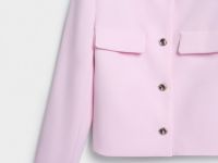 Однобортный укороченный жакет, Розовый