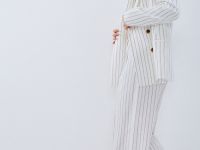 Широкие брюки со льном, Бежевый