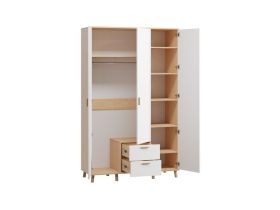Распашной шкаф Пронто 3-130x210 Береза/Белый