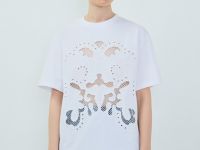 Футболка с кружевом и вышивкой, Белый