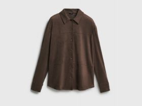 Рубашка из искусственной замши, Коричневый