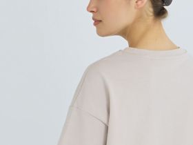 Футболка оверсайз из плотного хлопка, Бежевый