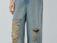 Джинсы со средней посадкой, Голубой