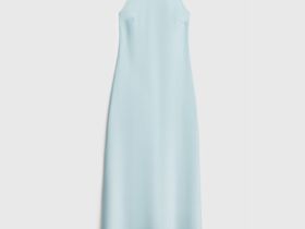 Сатиновое платье с американской проймой, Зеленый