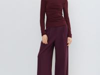 Лонгслив с драпировкой, Фиолетовый