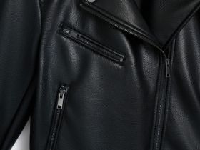 Куртка из искусственной кожи, Черный