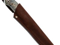 Охотничий нож Панцуй, сталь M398, рукоять кап березы, синий